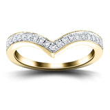 15 Stone Diamond Wishbone Ring 0.50ct G/SI Diamonds in 18k Yellow Gold - All Diamond