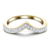 15 Stone Diamond Wishbone Ring 0.50ct G/SI Diamonds in 18k Yellow Gold - All Diamond