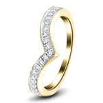 15 Stone Diamond Wishbone Ring 0.50ct G/SI Diamonds in 18k Yellow Gold - All Diamond