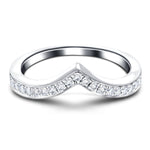 15 Stone Diamond Wishbone Ring 0.50ct G/SI Diamonds in Platinum - All Diamond