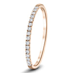 15 Stone Half Eternity Ring 0.20ct G/SI Diamonds in 18k Rose Gold - All Diamond