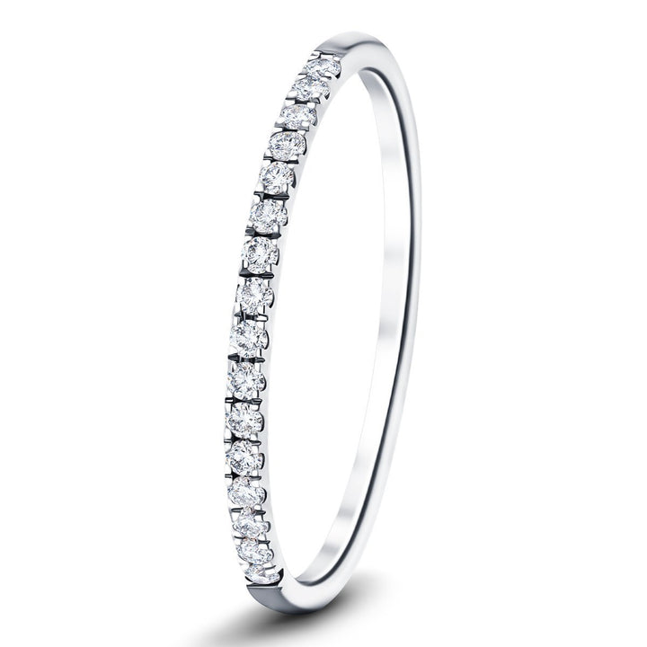 15 Stone Half Eternity Ring 0.20ct G/SI Diamonds in 18k White Gold
