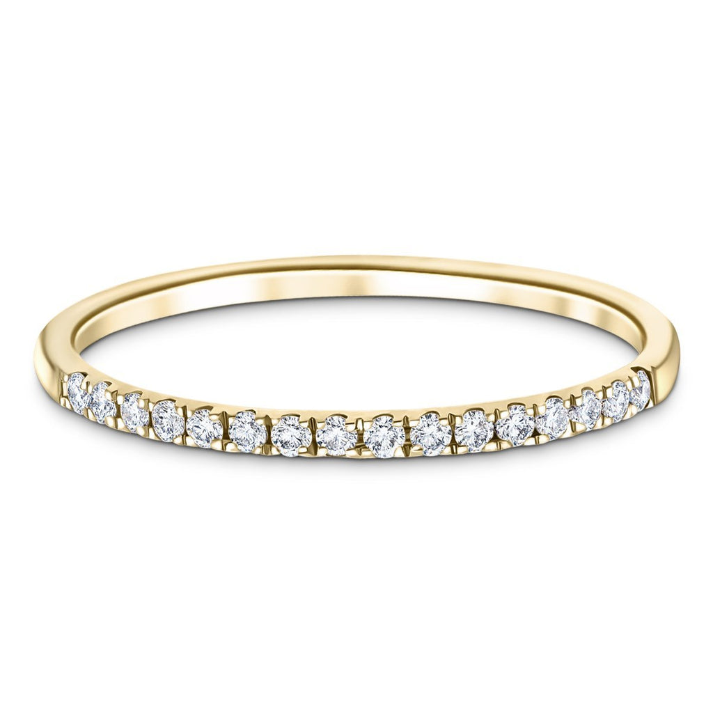 15 Stone Half Eternity Ring 0.20ct G/SI Diamonds in 18k Yellow Gold - All Diamond