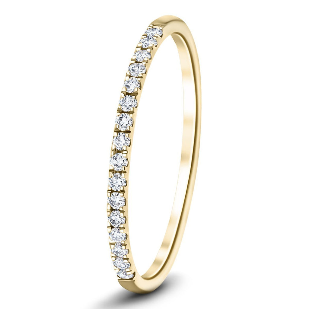 15 Stone Half Eternity Ring 0.20ct G/SI Diamonds in 18k Yellow Gold - All Diamond