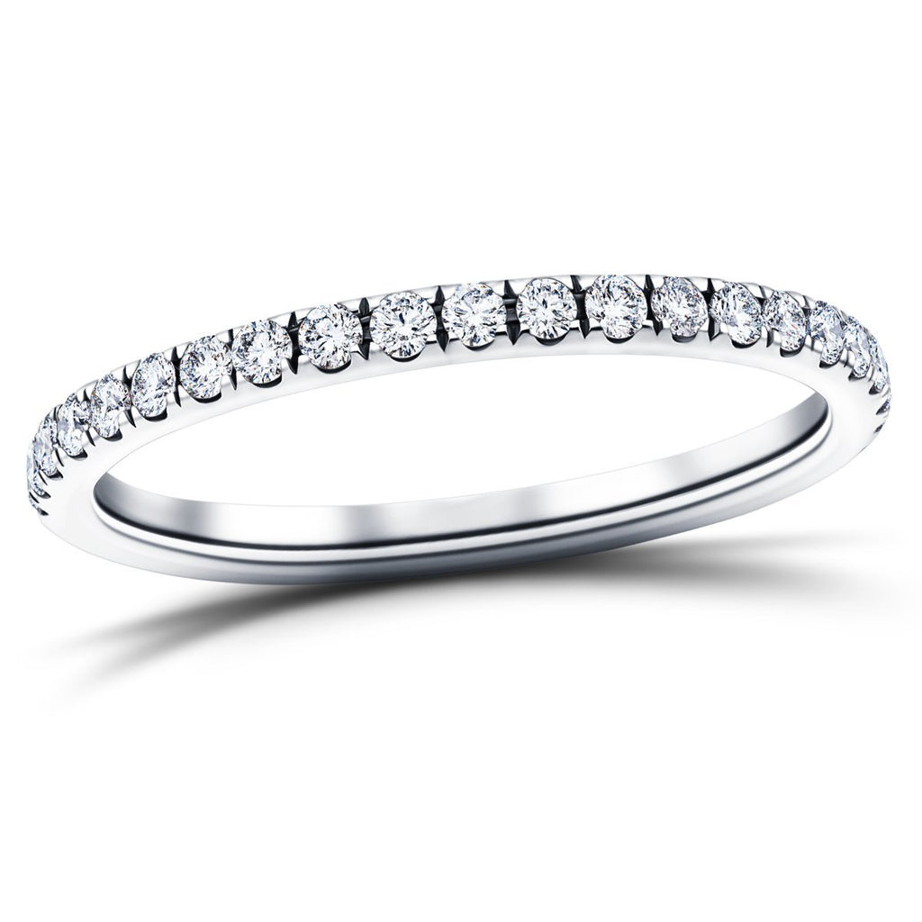 15 Stone Half Eternity Ring 0.45ct G/SI Diamonds in Platinum - All Diamond