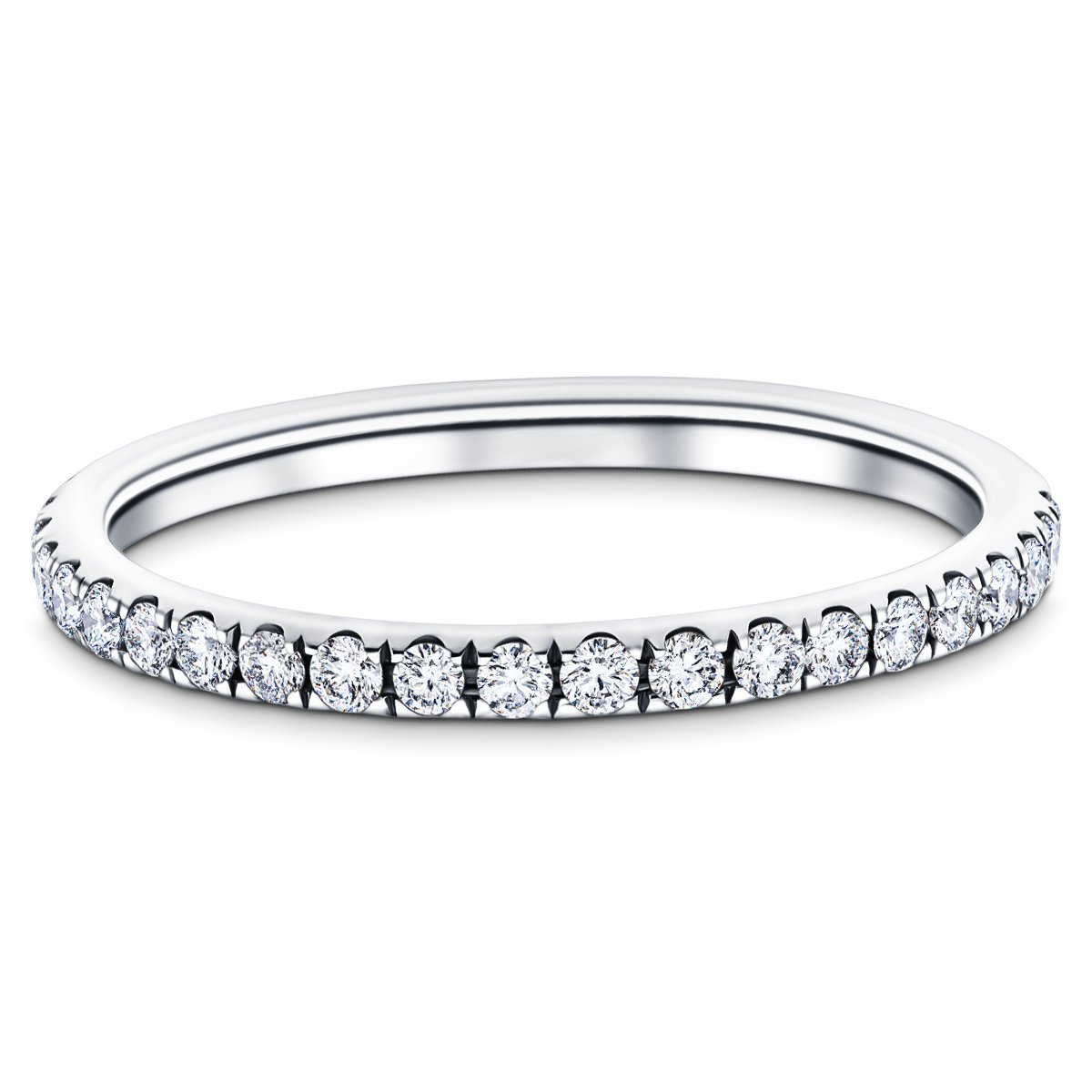 15 Stone Half Eternity Ring 0.45ct G/SI Diamonds in Platinum - All Diamond