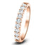 15 Stone Half Eternity Ring 0.50ct G/SI Diamonds in 18k Rose Gold 2.3mm