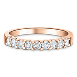 15 Stone Half Eternity Ring 0.50ct G/SI Diamonds in 18k Rose Gold 2.3mm - All Diamond