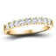 15 Stone Half Eternity Ring 0.50ct G/SI Diamonds in 18k Yellow Gold 2.3mm - All Diamond