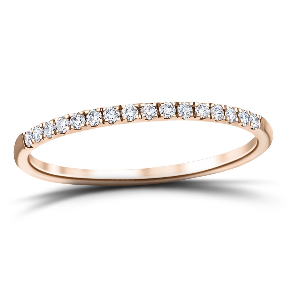 16 Stone Half Eternity Ring 0.15ct G/SI Diamonds in 18k Rose Gold - All Diamond