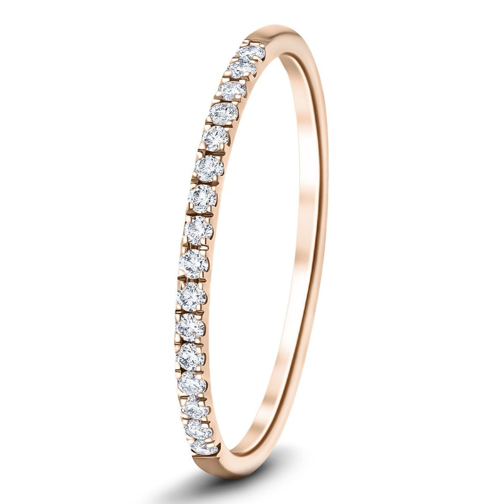 16 Stone Half Eternity Ring 0.15ct G/SI Diamonds in 18k Rose Gold - All Diamond