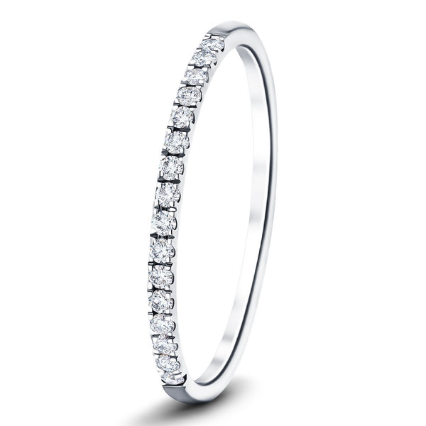 Beautiful Diamond Eternity Rings 2 16 Stone Half Eternity Ring 015Ct Gsi Diamonds In 18K White Gold