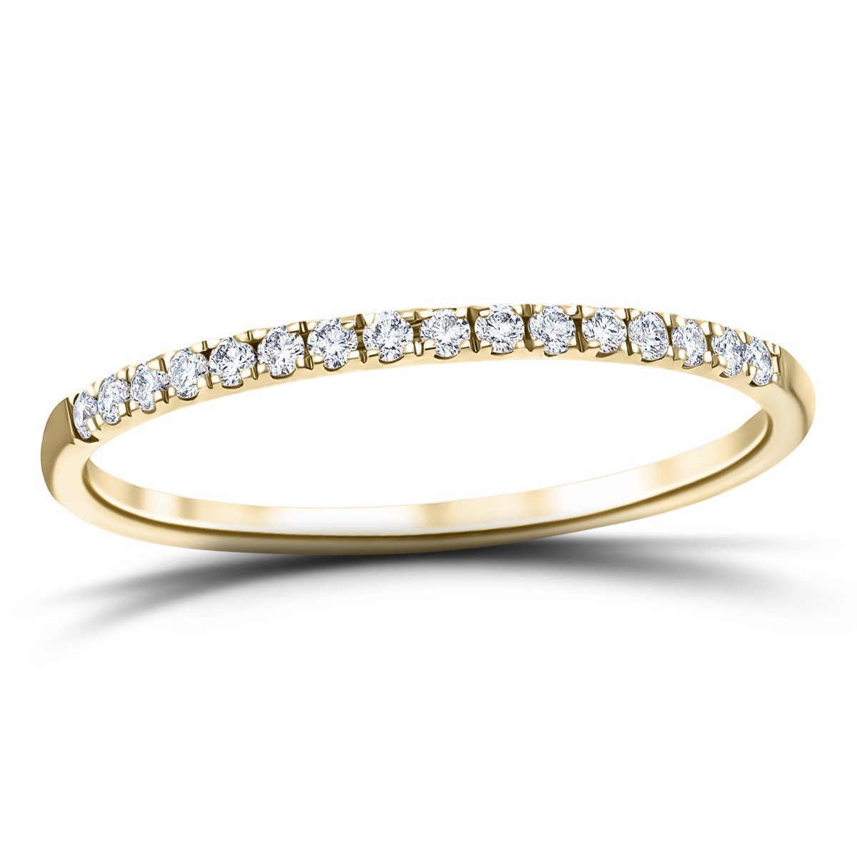 16 Stone Half Eternity Ring 0.15ct G/SI Diamonds in 18k Yellow Gold - All Diamond