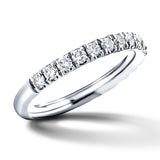 16 Stone Half Eternity Ring 0.80ct G/SI Diamonds in Platinum - All Diamond