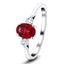 1.60ct Ruby with 0.25ct Diamond Trilogy Ring in 18k White Gold