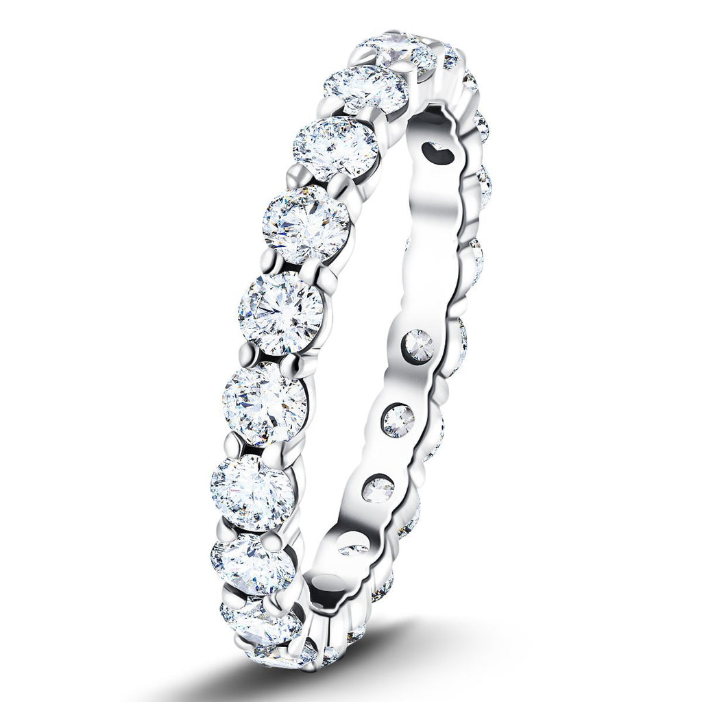17 Stone Full Eternity Ring 3.30ct G/SI Diamonds in 18k White Gold - All Diamond