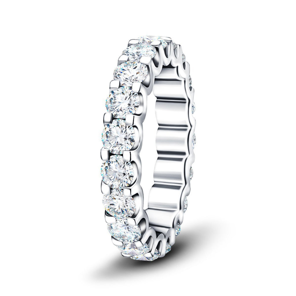 17 Stone Full Eternity Ring 4.00ct G/SI Diamonds In 18k White Gold - All Diamond