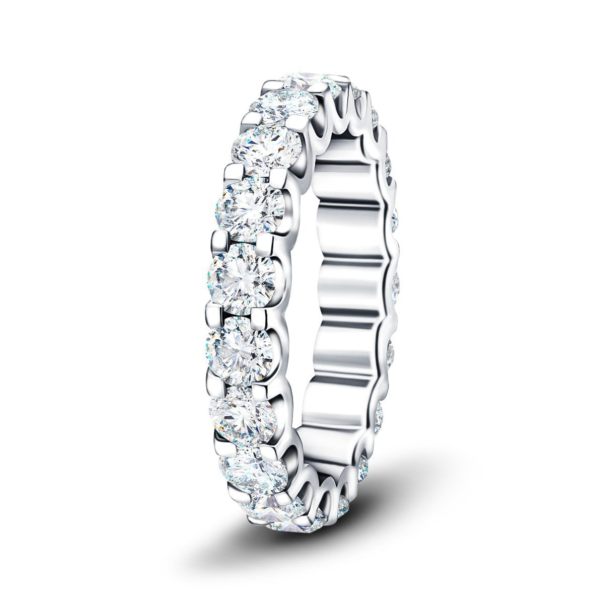 17 Stone Full Eternity Ring 4.00ct G/SI Diamonds In Platinum - All Diamond