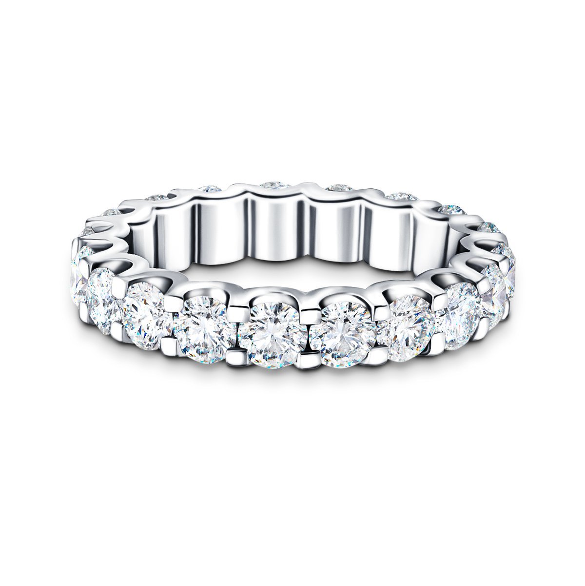 17 Stone Full Eternity Ring 4.00ct G/SI Diamonds In Platinum - All Diamond