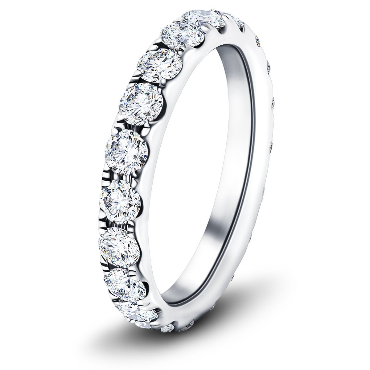 17 Stone Full Eternity Ring 4.11ct G/SI Diamonds In 18k White Gold - All Diamond