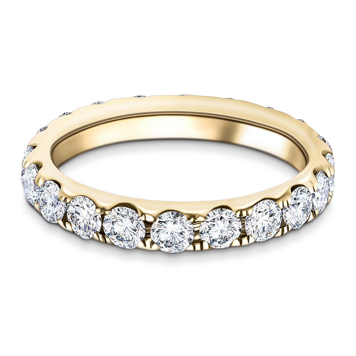 17 Stone Full Eternity Ring 4.11ct G/SI Diamonds In 18k Yellow Gold - All Diamond