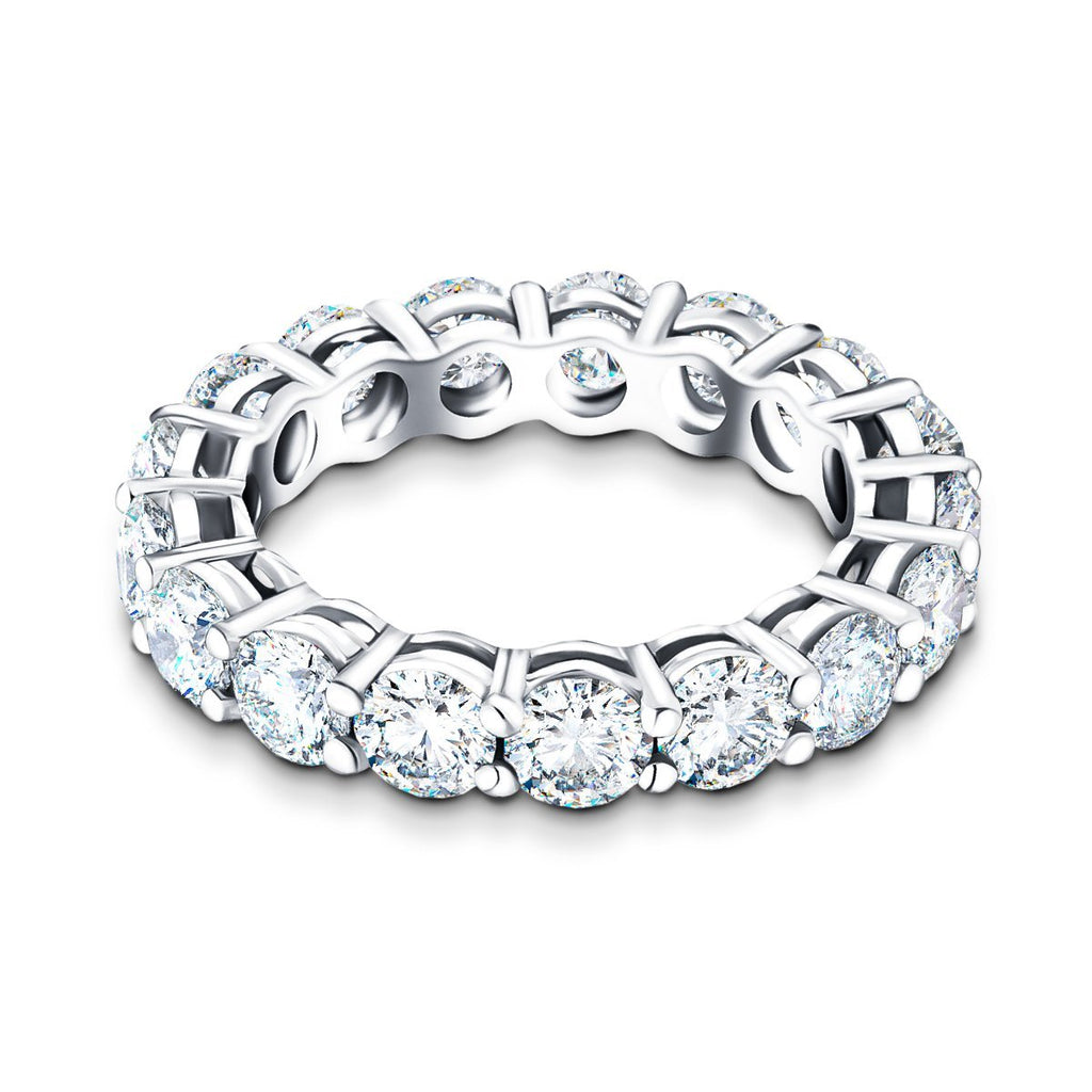 17 Stone Full Eternity Ring 4.20ct G/SI Diamonds In 18k White Gold - All Diamond