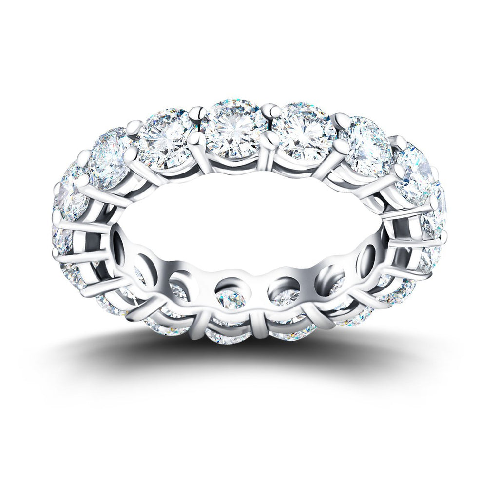 17 Stone Full Eternity Ring 4.20ct G/SI Diamonds In 18k White Gold - All Diamond