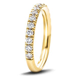 17 Stone Half Eternity Ring 0.65ct G/SI Diamonds in 18k Yellow Gold - All Diamond