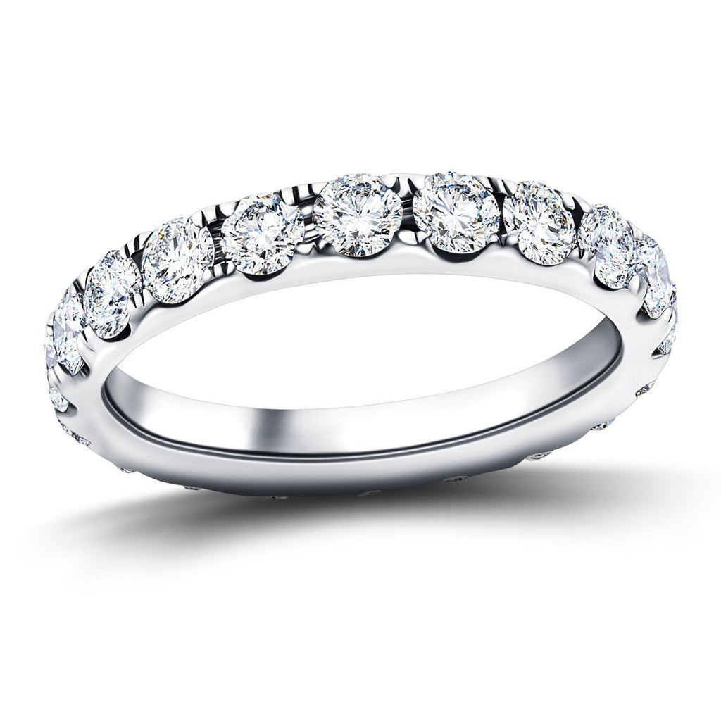18 Stone Full Eternity Ring 3.20ct G/SI Diamonds In Platinum - All Diamond