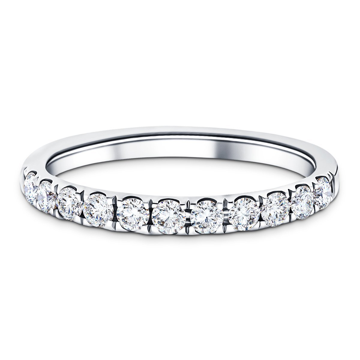 18 Stone Half Eternity Ring 0.20ct G/SI Diamonds in 18k White Gold - All Diamond