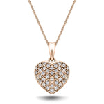 18K Rose Gold 0.20ct Diamond Heart Pendant - All Diamond