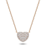 18K Rose Gold 0.50ct Diamond Heart Necklace - All Diamond