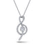 18K White Gold 0.40ct Diamond Treble Clef Music Pendant Necklace - All Diamond