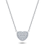 18K White Gold 0.50ct Diamond Heart Necklace - All Diamond