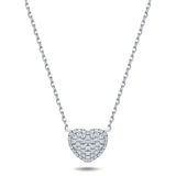 18K White Gold 0.50ct Diamond Heart Necklace - All Diamond