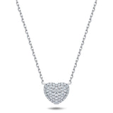 18K White Gold 0.50ct Diamond Heart Necklace - All Diamond