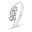 18k White Gold 0.55ct G/SI Diamond Three Stone Twist Ring - All Diamond