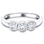 18k White Gold 0.75ct G/SI Diamond Three Stone Bezel Set Ring - All Diamond