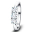 18k White Gold 0.75ct G/SI Diamond Three Stone Ring - All Diamond