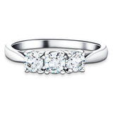 18k White Gold 0.75ct G/SI Diamond Three Stone Ring - All Diamond