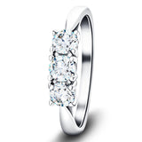 18k White Gold 1.20ct G/SI Diamond Three Stone Ring - All Diamond