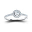 18k White Gold Halo Engagement Ring Side Stones 0.40ct G/SI Quality - All Diamond