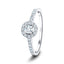 Certified 18k White Gold Halo Engagement Ring Side Stones 0.75ct G/SI Quality