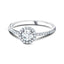 18k White Gold Halo Engagement Ring Side Stones 0.75ct G/SI Quality - All Diamond