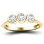 18k Yellow Gold 0.25ct G/SI Diamond Three Stone Bezel Set Ring - All Diamond