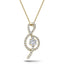 18K Yellow Gold 0.40ct Diamond Treble Clef Music Pendant Necklace