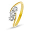 18k Yellow Gold 0.55ct G/SI Diamond Three Stone Twist Ring - All Diamond