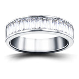 19 Baguette Diamonds Half Eternity Ring 1.00ct 18k White Gold 5.0mm - All Diamond