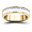 19 Baguette Diamonds Half Eternity Ring 1.00ct 18k Yellow Gold 5.0mm - All Diamond
