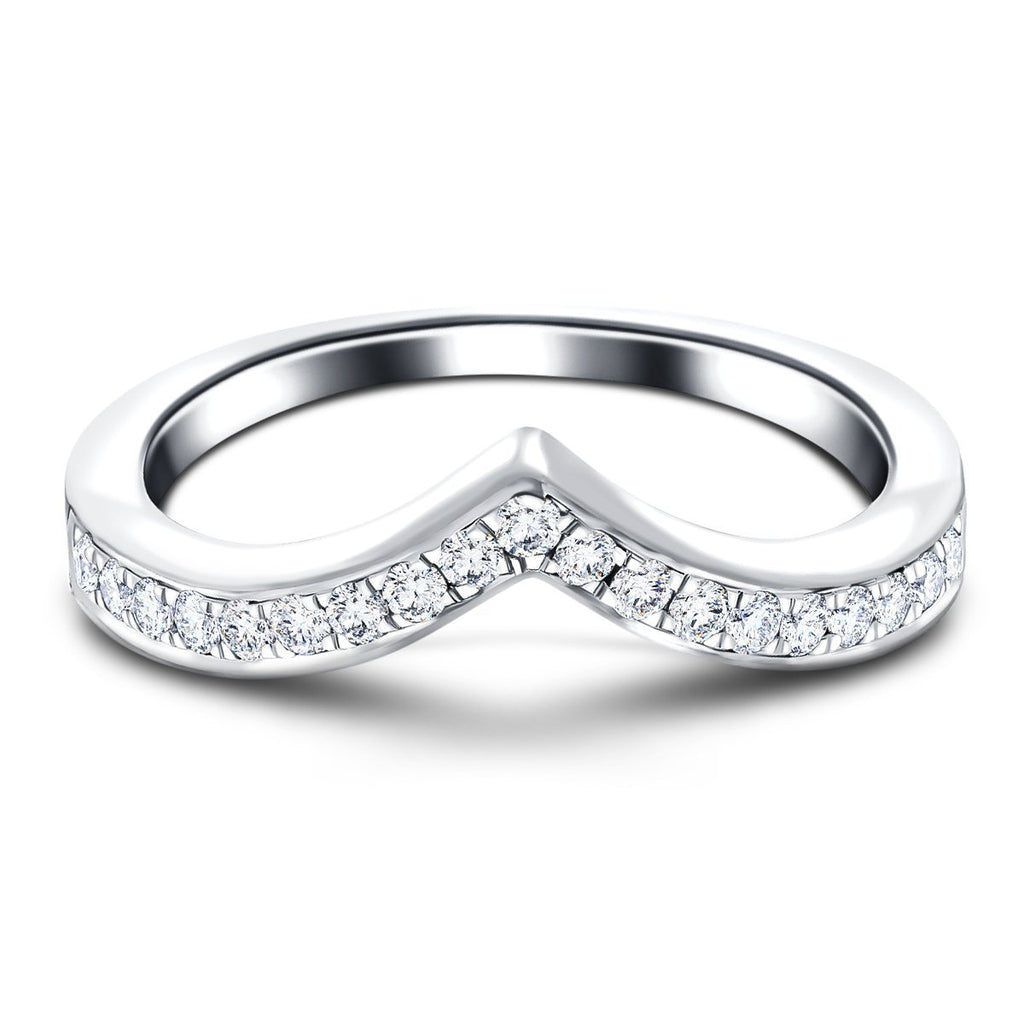19 Stone Diamond Wishbone Ring 0.25ct G/SI Diamonds in 18k White Gold - All Diamond
